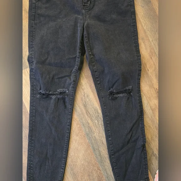 American Eagle Women's 16 Black Jeans Super Stretch Super High Rise Jeggings - Picture 5 of 12